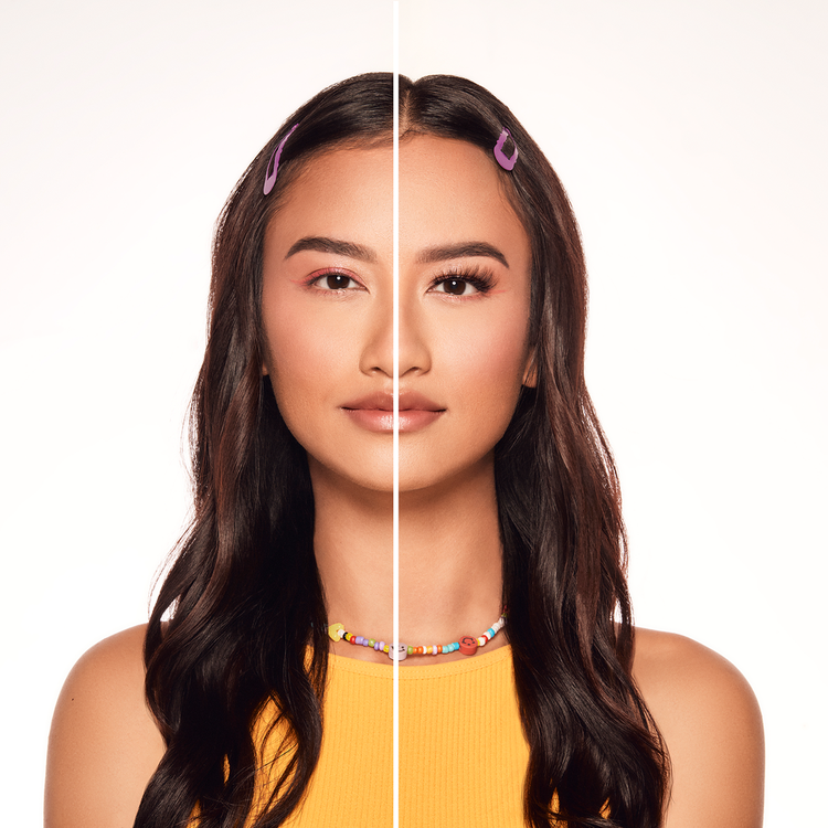 Winks Be Yourself Vibez, Black Strip Lash Pestañas redondeadas look de ojos grandes y expresivos.