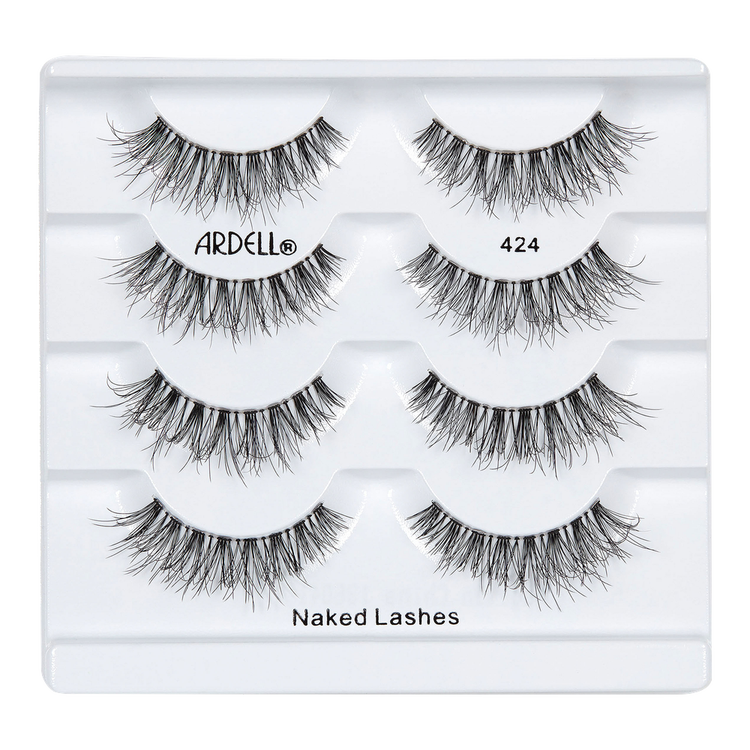 Naked False Lashes #424 Multipack Pestañas postizas longitud acortada, efecto wispies y rizos en capas.