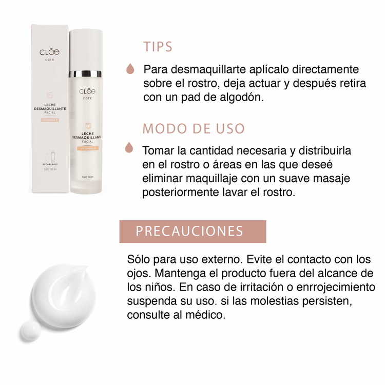 Desmaquillante Leche desmaquillante para todo tipo de piel