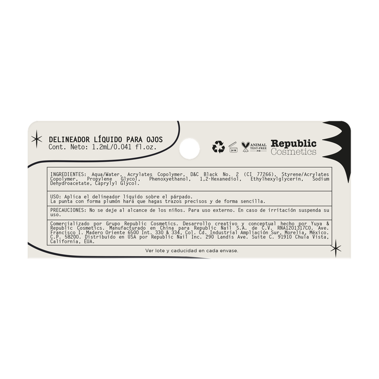 Delineador de ojos color intenso con una sola pasada