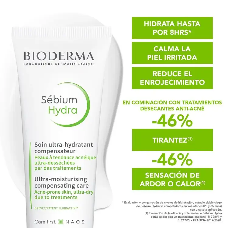 Sebium Hydra - Crema facial, hidrata y calma la piel irritada