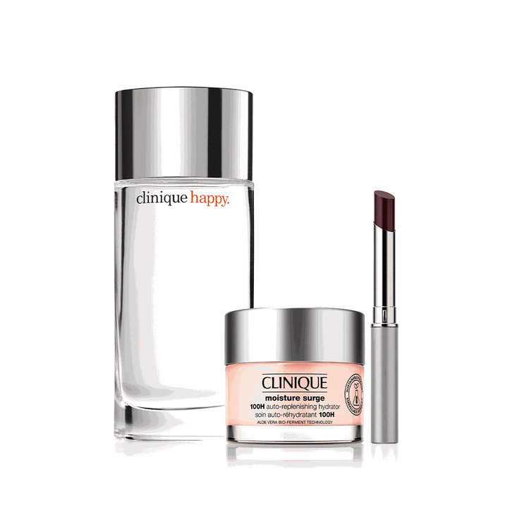 Los Esenciales - Set de regalo, Bálsamo labial + Moisture Surge + Clinique Happy