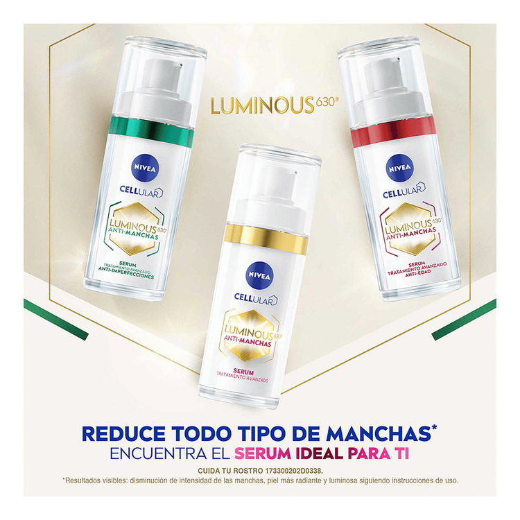 Luminous 630 Serum Facial Antimanchas triple acción reduce hasta 81% manchas