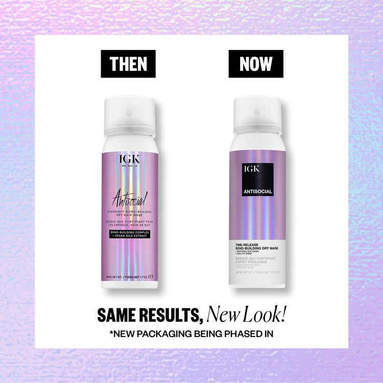 Travel Size Antisocial Overnight Bond-Building Dry Hair Mask Mascarilla capilar repara y suaviza el cabello