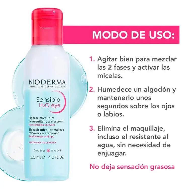Sensibio H2O - Desmaquillante para ojos, elimina el maquillaje a prueba de agua