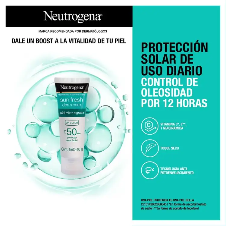 Sun Fresh Derm Care - Protector solar, con tecnología Helioplex XP