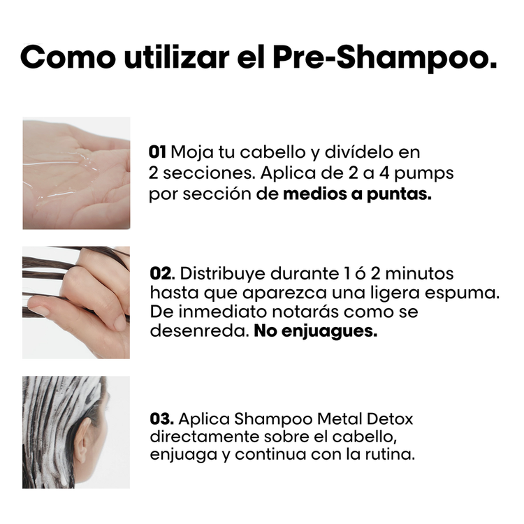 Metal Detox - Tratamiento preshampoo, reduce riesgo de quiebre