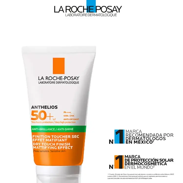 Anthelios - Protector solar facial, anti-brillo