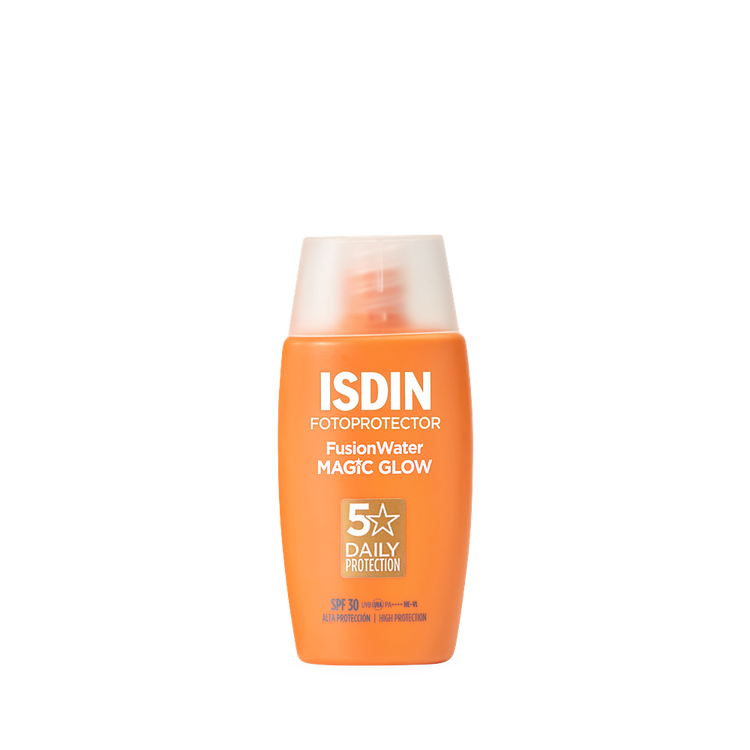 Fusion Water Magic Glow Protector solar facial control de brillo