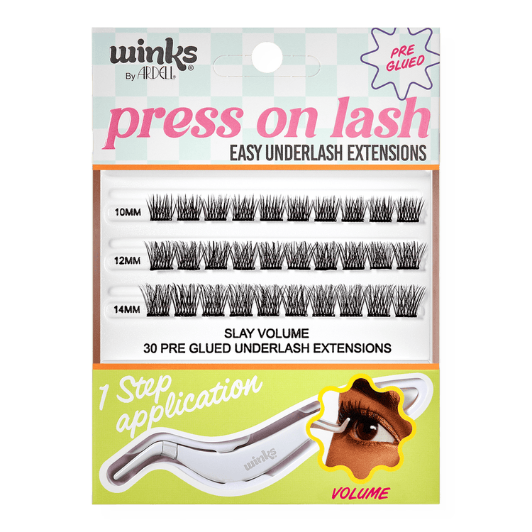 Winks Press On Pre-Glued Underlash Extensions Extensiones para pestañas inferiores extensiones inferiores sin pegamento.