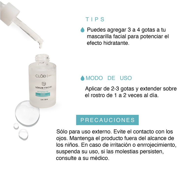 Serum Suero facial ácido hialurónico con extracto de aloe vera