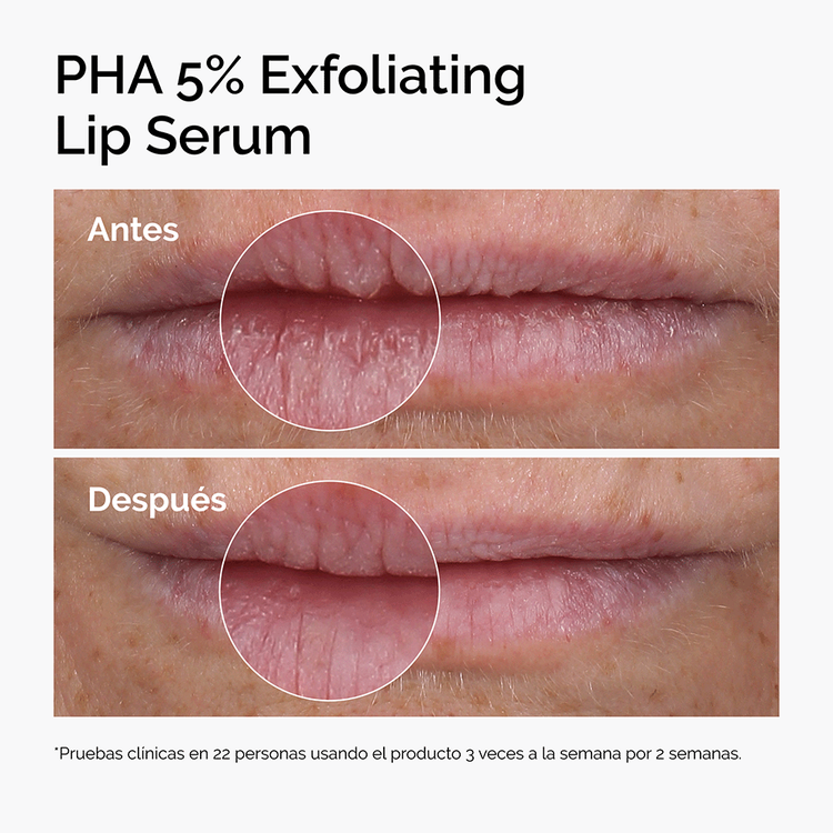 Pha 5% Lip Exfoliating Serum Suero exfoliante labial exfolia, hidrata y suaviza