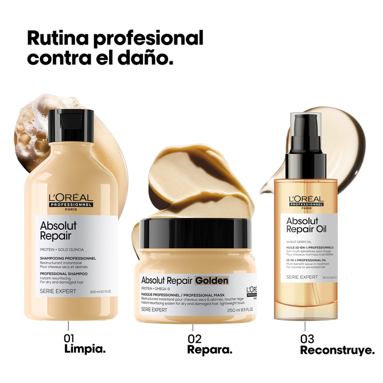 Absolut Repair Gold - Mascarilla, reduce el daño en el cabello
