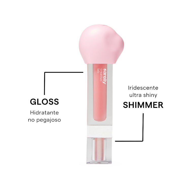 Gloss + Shimmer - Brillo labial y brillos sueltos, hidratante