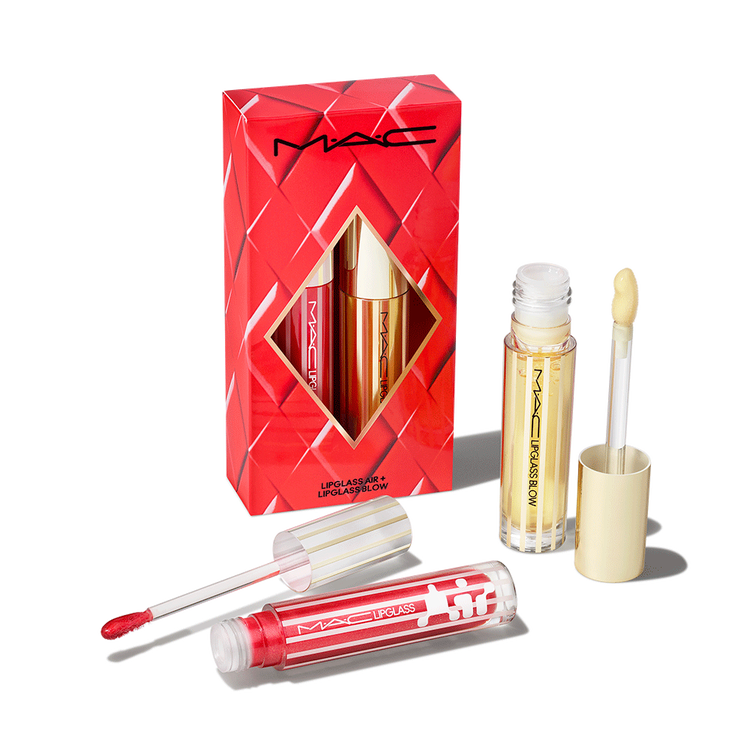 Blowing Air Kisses - Set para labios brillantes que incluye un Mac Lipglass y Mac Lipglass Blow