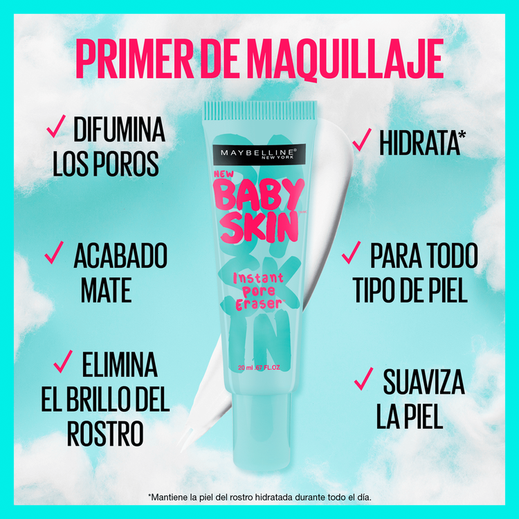 Baby Skin Pore Eraser Primer hidrata todo el día