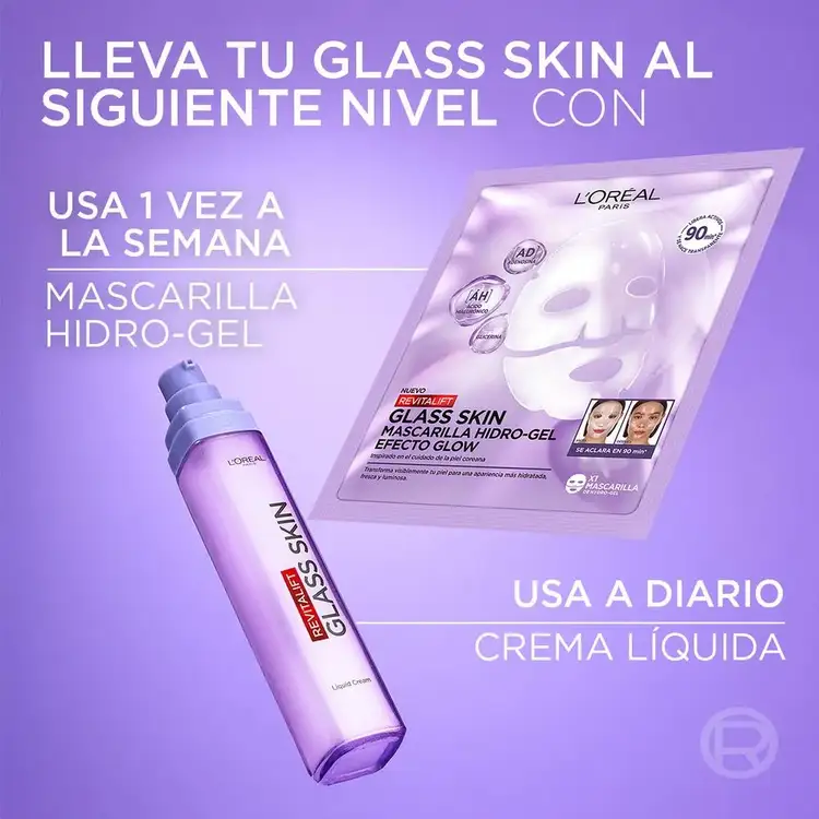 Revitalift Laser - Crema facial glass skin, con acido hialurónico 50g