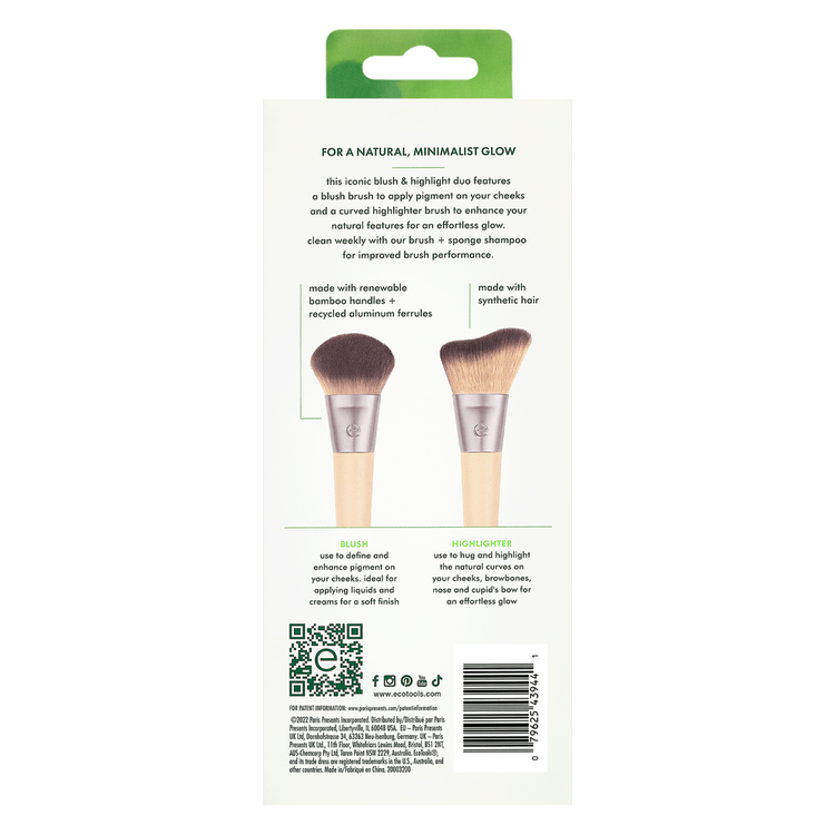 Et Ecotools Blush And Glow Duo Set de brochas de maquillaje set de brochas para ojos