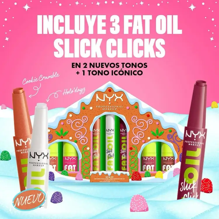 Gingerbaddie - Kit Fat Oil + Slick Click, set edición limitada con aceite labial y bálsamos labiales