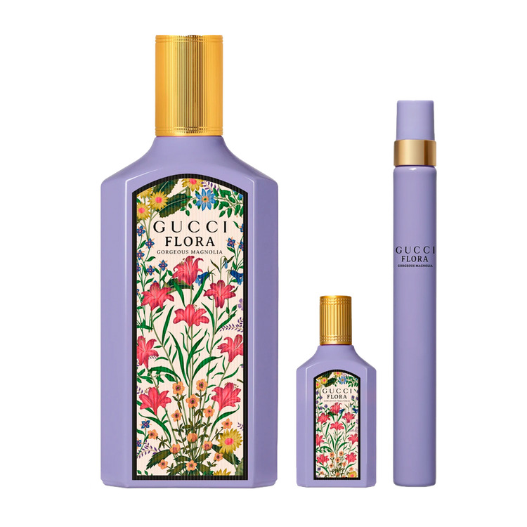Flora Gorgeous Magnolia - Set de regalo, Eau de Parfum 100 ml + Spray 10 ml + Mini 5 ml
