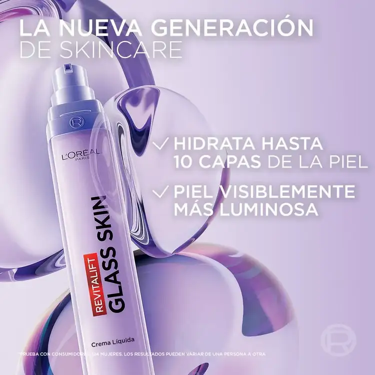 Revitalift Laser - Crema facial glass skin, con acido hialurónico 50g