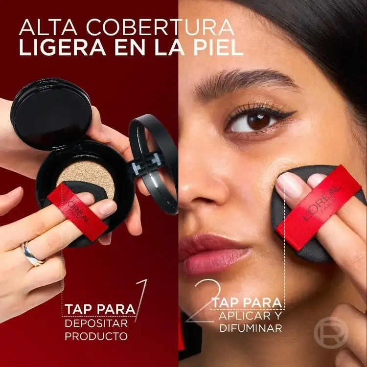 Infallible 24h Fresh Wear - Cushion Foundation, base de maquillaje de alta cobertura y acabado mate, 11 ml