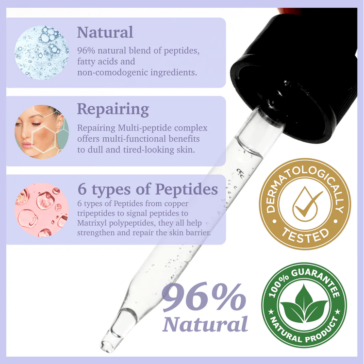 Facial Serum Fortifying Peptide + Vit E Serum facial fortalece y repara la barrera