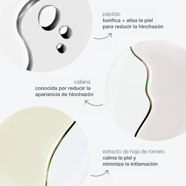 Awaken Peptide Eye Gel Gel reafirma, hidrata y reduce hinchazón.