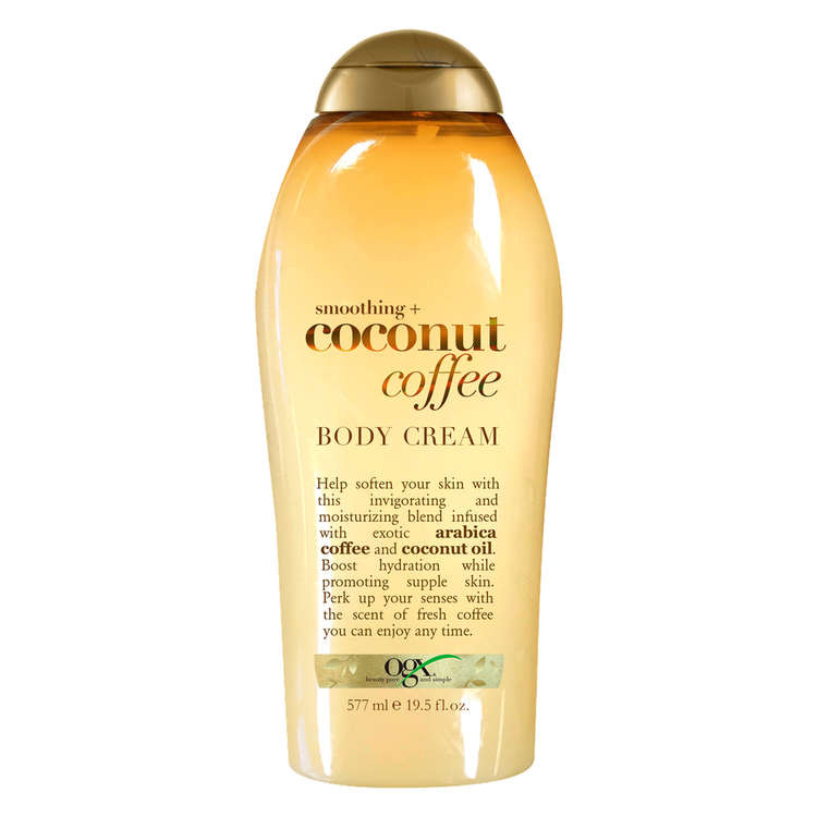 OGX Smoothing + Coconut Coffee Body - Crema corporal, mezcla humectante