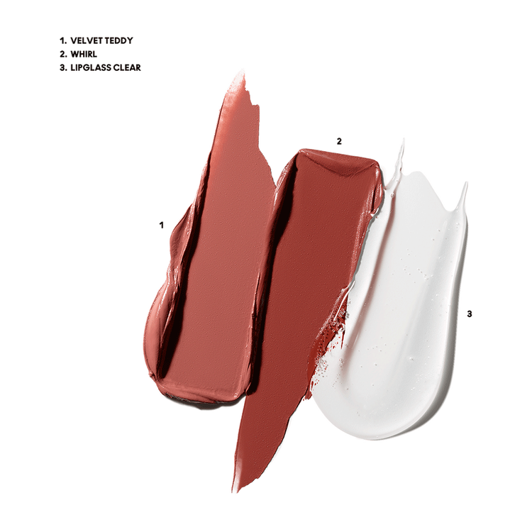 M·A·CX To the Future Lip Trio - Set de labios con dos M·A·Cximal Silky Matte Lipstick y Lipglass Clear