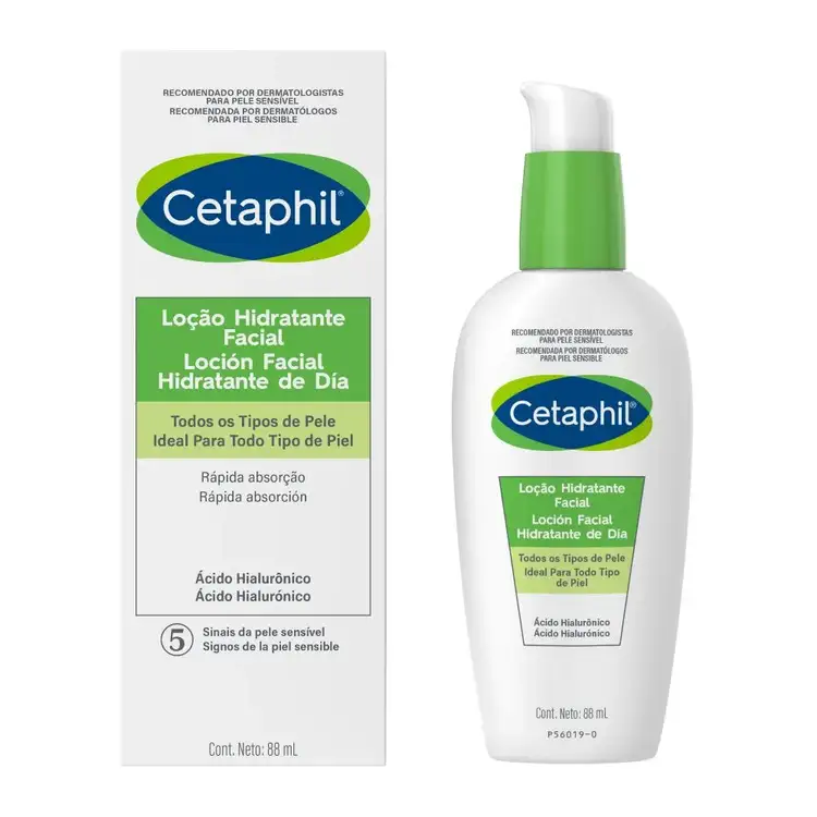 Loción facial hidratante día con ácido hialurónico