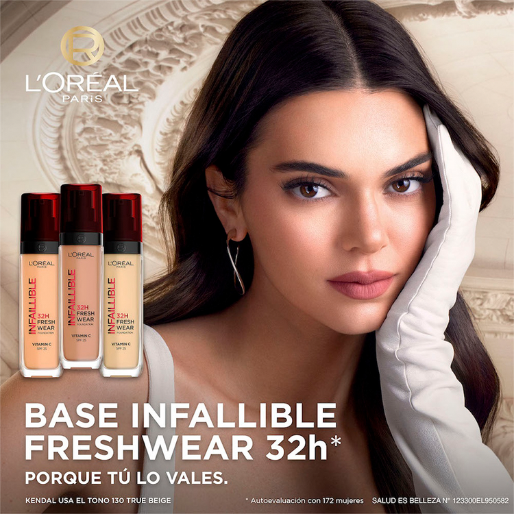 Infallible Freshwear 32H Base de maquillaje líquida acabado luminoso y larga duración