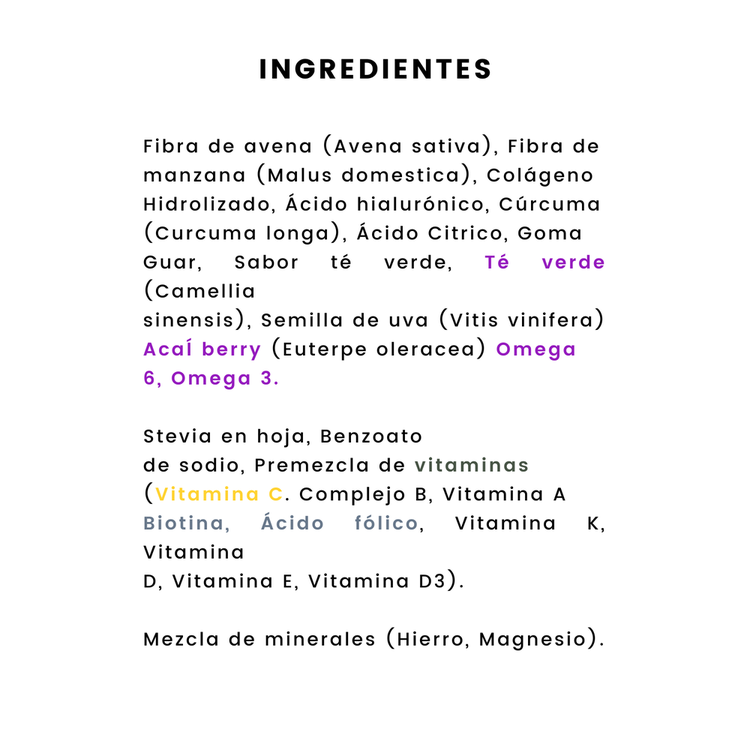 Suplemento alimenticio, para piel firme, cabello fuerte y articulaciones saludables