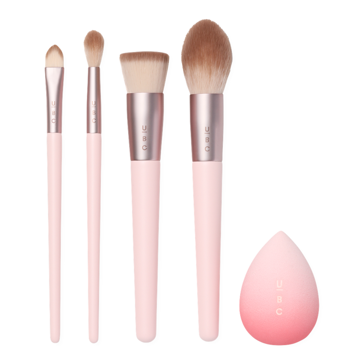 Complexion Essentials Set de brochas y esponja para el rostro esencial para maquillaje