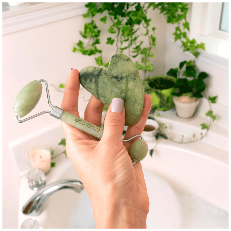 Jade Roller & Gua Sha - Rodillo de jade y gua sha, para uso facial