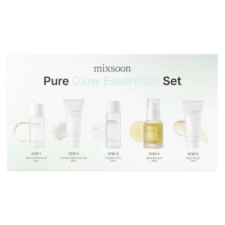 Pure Glow - Set de regalo, aceite limpiador + limpiador en espuma + toner + esencia + crema