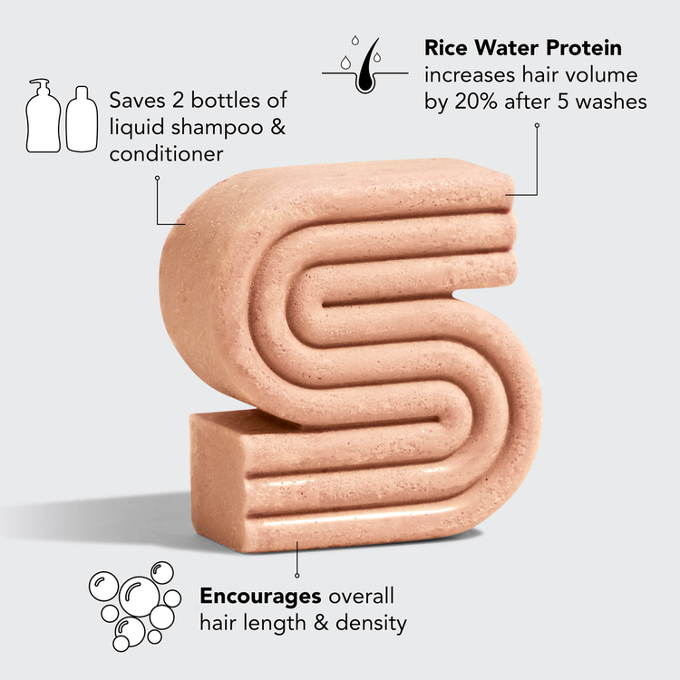 Rice Water Protein Hair Shampoo en barra ayuda a reparar el cabello