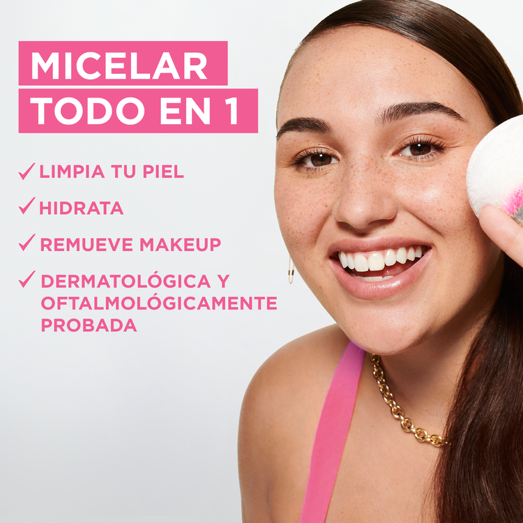 Garnier Skin - Agua micelar, limpia, desmaquilla y tonifica