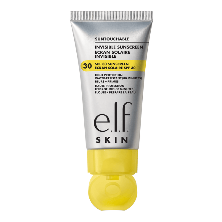 e.l.f. SKIN Suntouchable Invisible Sunscreen SPF 30 Híbrido de protector solar completamente transparente y prebase de maquillaje