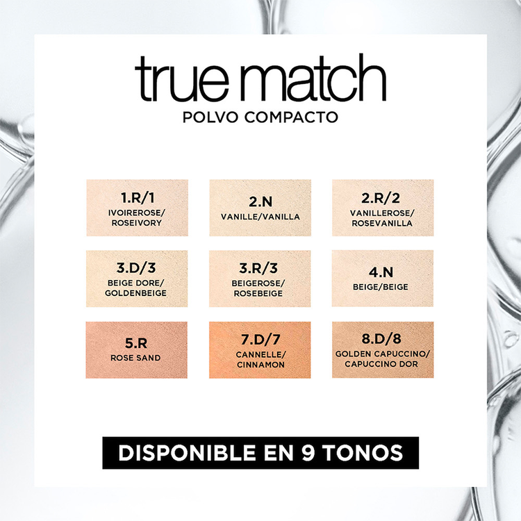 True Match - Polvo de maquillaje, unifica el tono