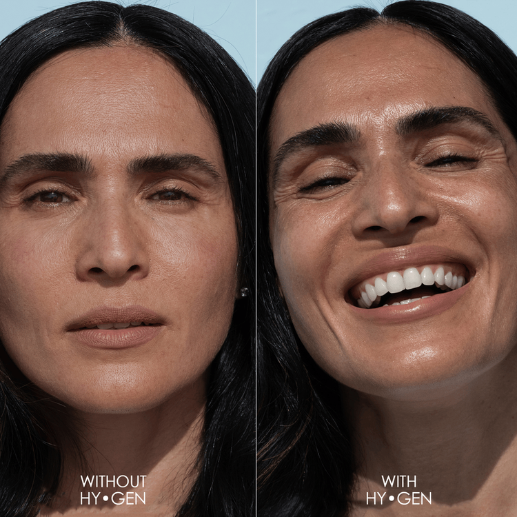 Hy-Gen Energizing & Hydrating Paleta de sombras suero ligero con acabado húmedo.