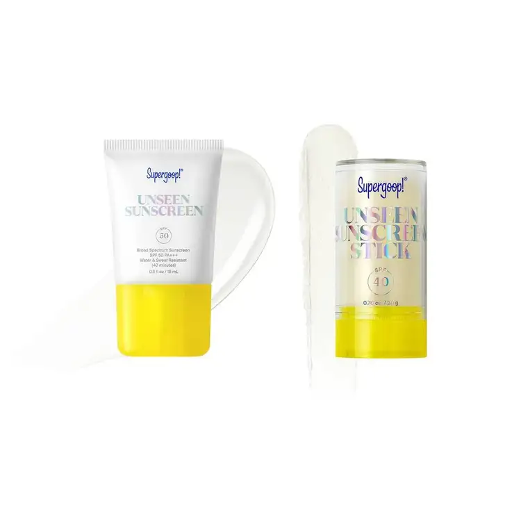 Clear Favorites Unseen - Kit de protectores solares, protector solar resistente al agua 15 ml + iluminador en barra 20g