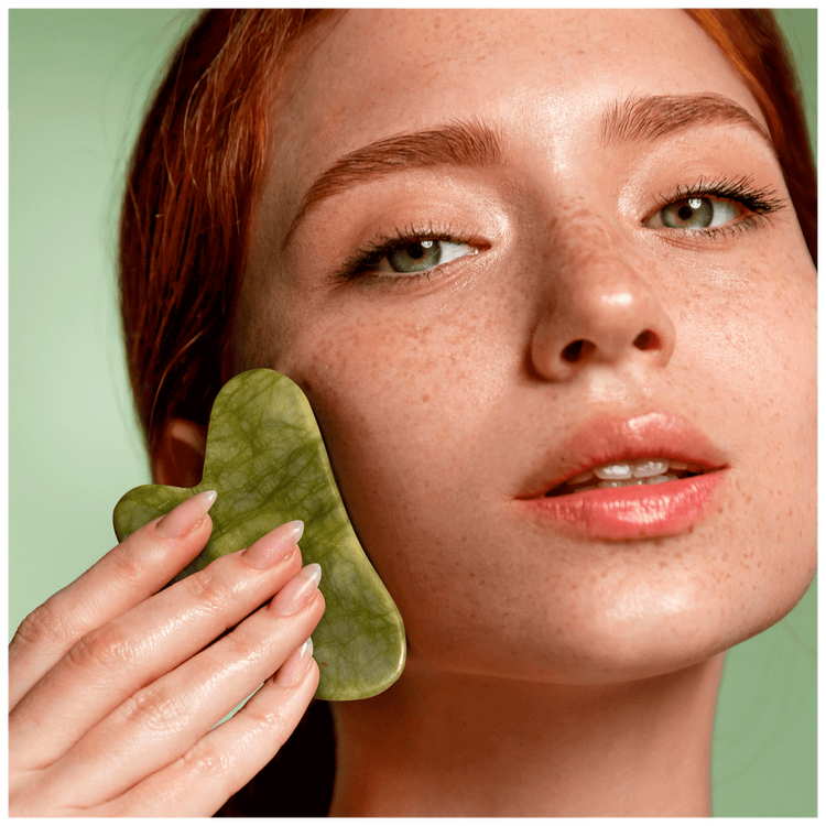 Jade Roller & Gua Sha - Rodillo de jade y gua sha, para uso facial