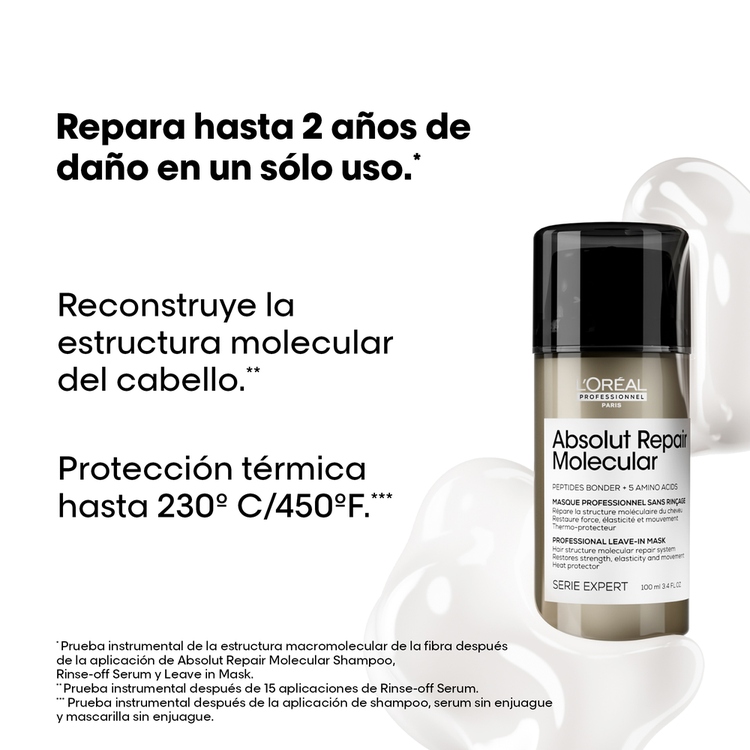 Absolut Repair Molecular - Mascarilla, fortalece, repara y reduce quiebre