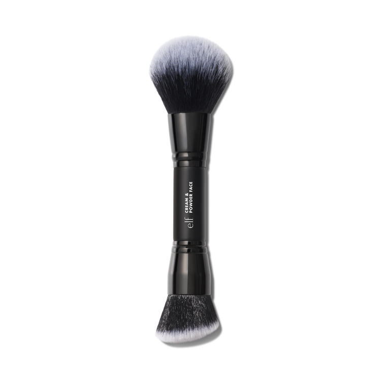 e.l.f. Cream & Powder Face Brush Pincel de maquillaje 2 en 1 para mezclar productos en polvo y crema