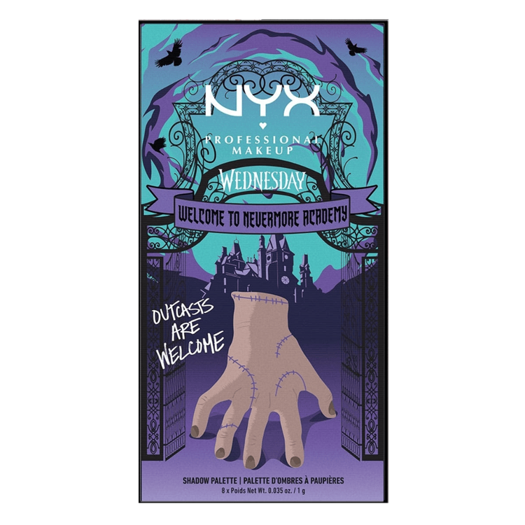 Wednesday Sombras Nevermore - Una paleta de sombras de 8 tonos, edición limitada