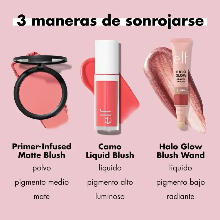 e.l.f. Primer Infused Matte Blush Rubor en polvo de larga duración infundido con primer