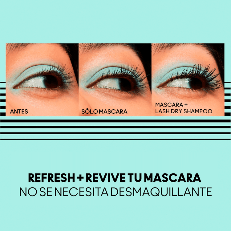 Lash Dry Shampoo Máscara de pestañas refresca, suaviza y da volumen