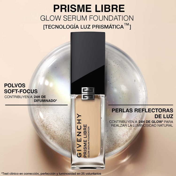 Prisme Libre Glow Serum Foundation - Base de maquillaje que mejora la piel para un efecto luminoso durante 24 horas y 48 horas de hidratación