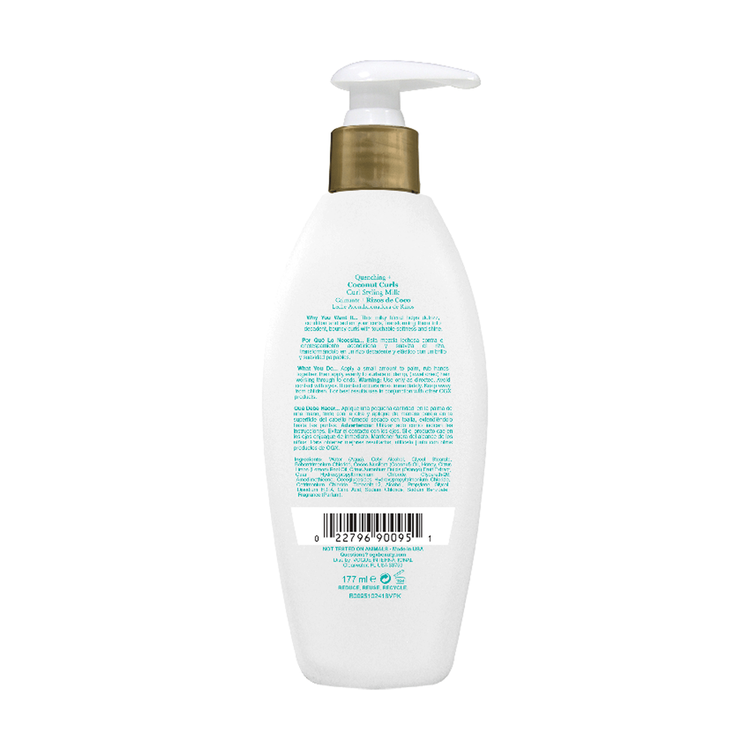 OGX Quenching + Coconut Curls - Leche de peinado, define rizos